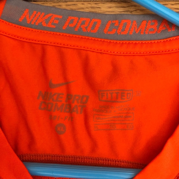 Nike Other - Nike pro combat pumpkin orange dry fit men’s tshirt xl fitted